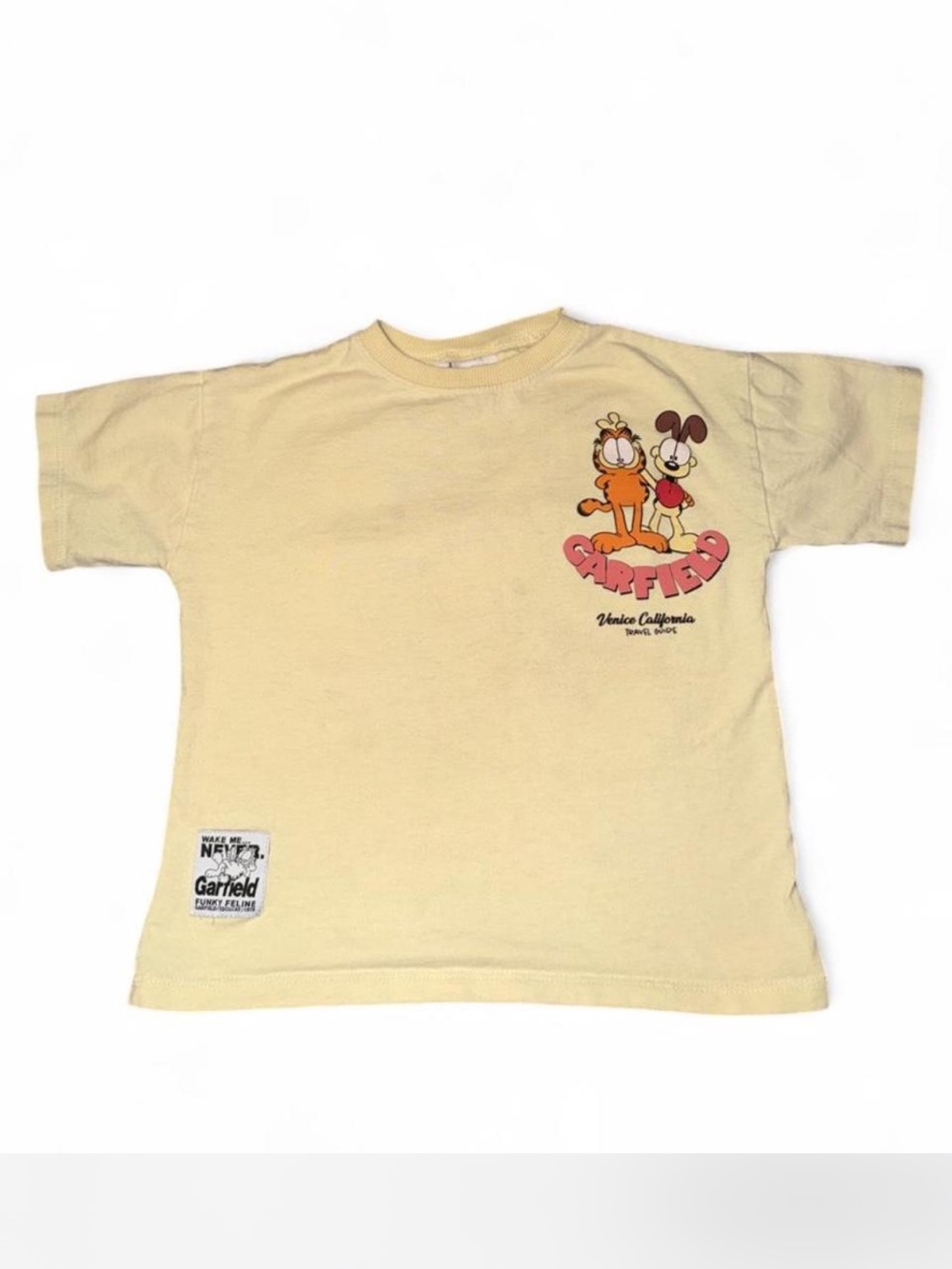 Zara Yellow Cream Garfield Short Sleeve Tee